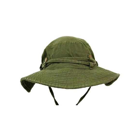 Safari Style Cotton Hat With Chin Cord & Side Snaps - Picture 2 of 9